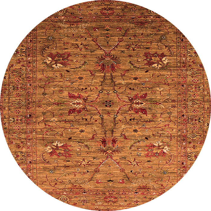 Round Oriental Orange Industrial Rug, urb2400org