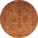 Round Oriental Orange Industrial Rug, urb2400org