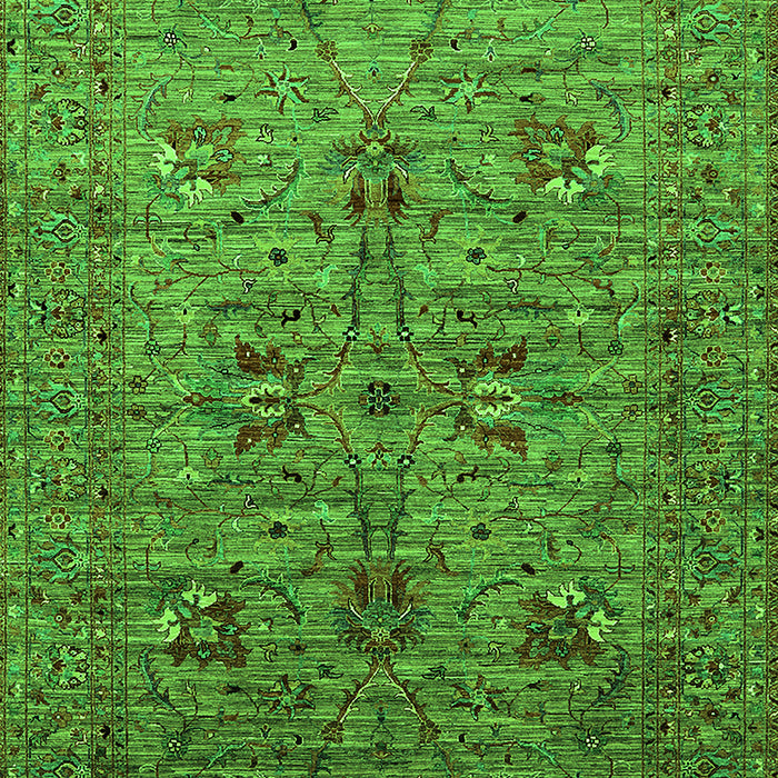 Machine Washable Oriental Green Industrial Area Rugs, wshurb2400grn