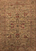 Machine Washable Oriental Brown Industrial Rug, wshurb2400brn