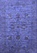 Machine Washable Oriental Blue Industrial Rug, wshurb2400blu