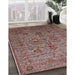 Mid-Century Modern Pink Oriental Rug in Family Room, urb2400