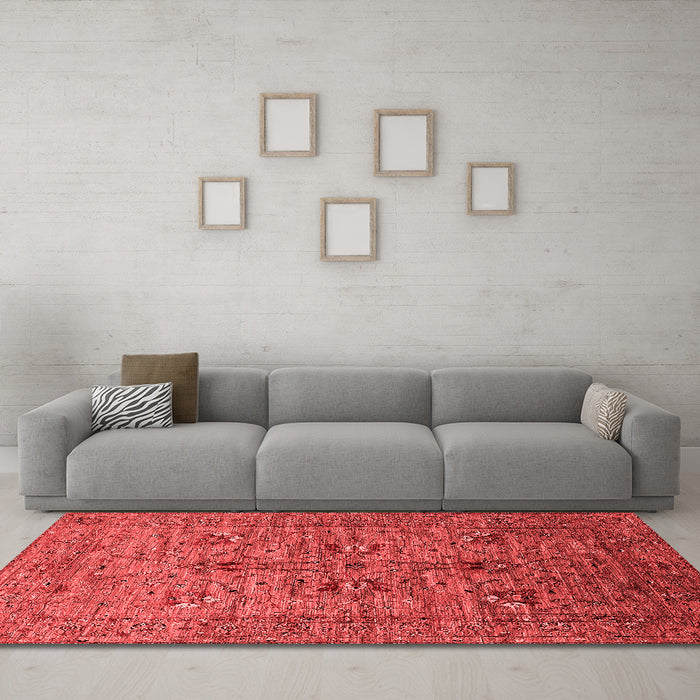 Industrial Red Washable Rugs