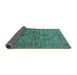 Sideview of Oriental Turquoise Industrial Rug, urb2400turq