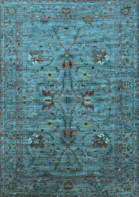 Oriental Light Blue Industrial Rug, urb2400lblu