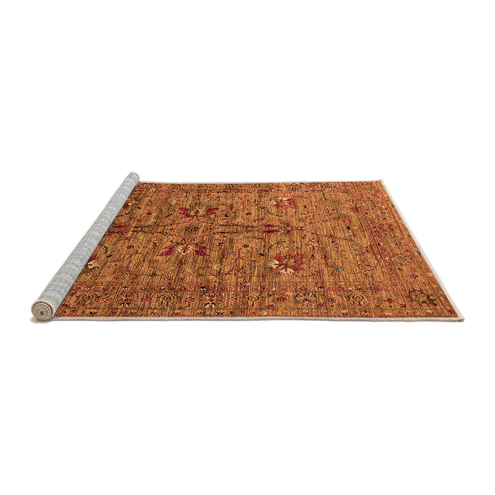 Sideview of Machine Washable Oriental Orange Industrial Area Rugs, wshurb2400org