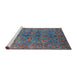 Sideview of Machine Washable Industrial Modern Koi Blue Rug, wshurb2401