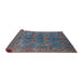 Sideview of Mid-Century Modern Koi Blue Oriental Rug, urb2401