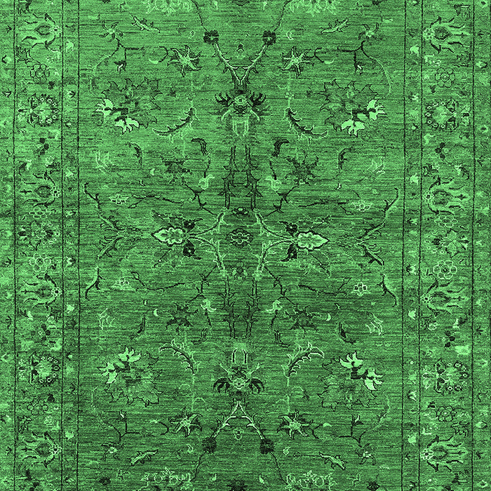Machine Washable Oriental Emerald Green Industrial Area Rugs, wshurb2401emgrn