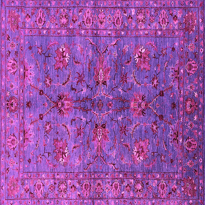 Square Machine Washable Oriental Pink Industrial Rug, wshurb2401pnk
