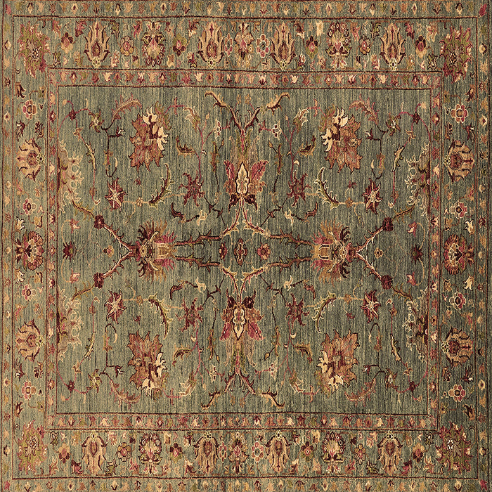Square Oriental Brown Industrial Rug, urb2401brn
