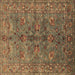 Square Oriental Brown Industrial Rug, urb2401brn