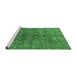 Sideview of Machine Washable Oriental Emerald Green Industrial Area Rugs, wshurb2401emgrn