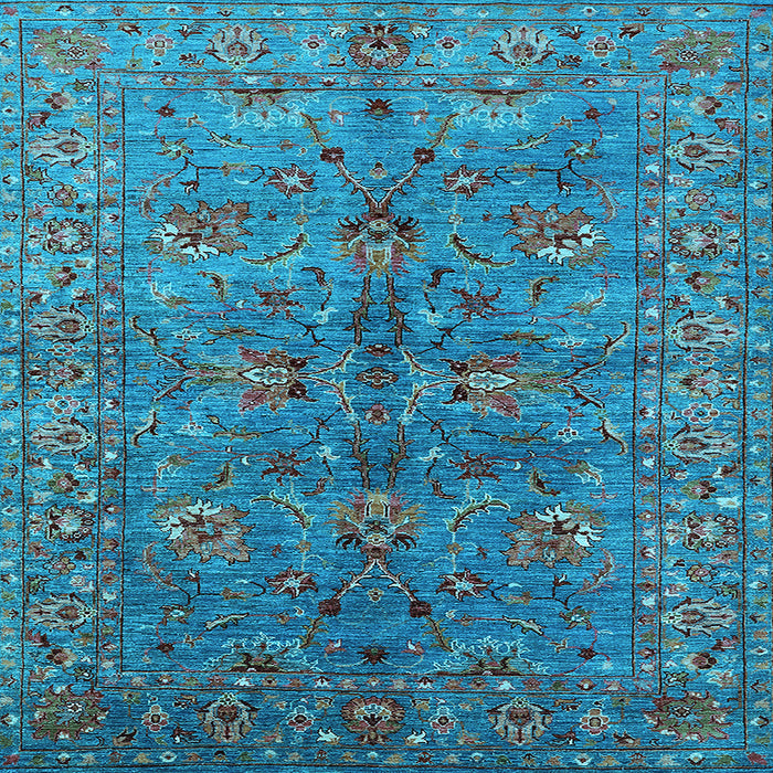 Square Oriental Light Blue Industrial Rug, urb2401lblu