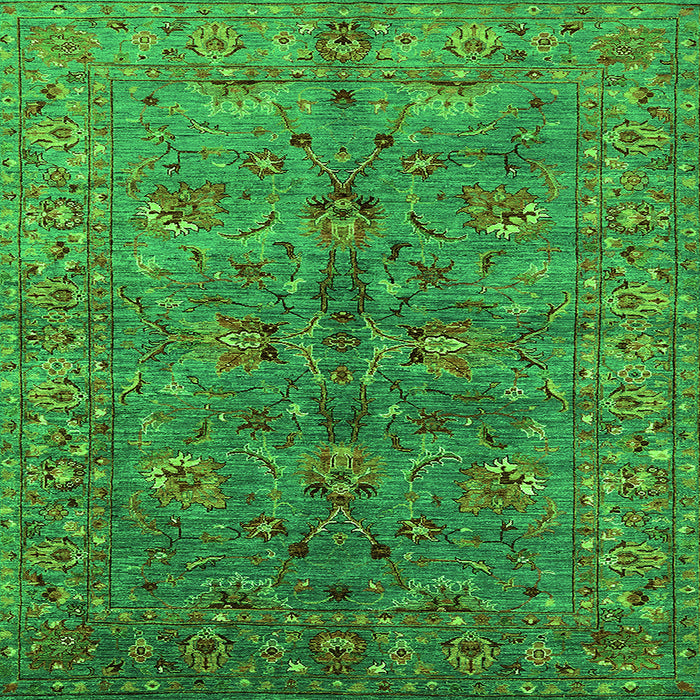 Square Oriental Green Industrial Rug, urb2401grn