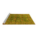 Sideview of Machine Washable Oriental Yellow Industrial Rug, wshurb2401yw