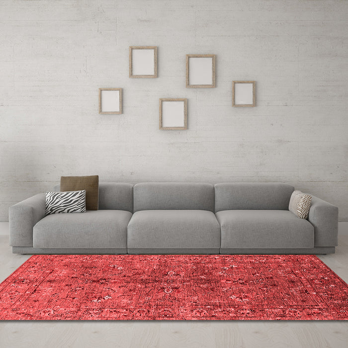 Industrial Red Washable Rugs