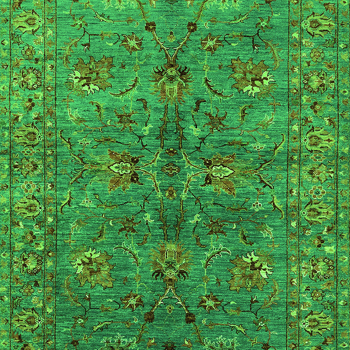 Machine Washable Oriental Green Industrial Area Rugs, wshurb2401grn