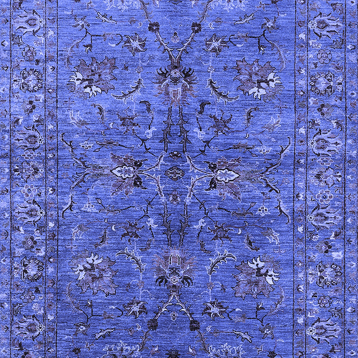 Machine Washable Oriental Blue Industrial Rug, wshurb2401blu