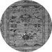 Round Oriental Gray Industrial Rug, urb2402gry