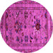 Round Oriental Pink Industrial Rug, urb2402pnk