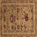 Square Oriental Brown Industrial Rug, urb2402brn