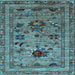 Square Oriental Light Blue Industrial Rug, urb2402lblu