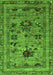 Machine Washable Oriental Green Industrial Area Rugs, wshurb2402grn