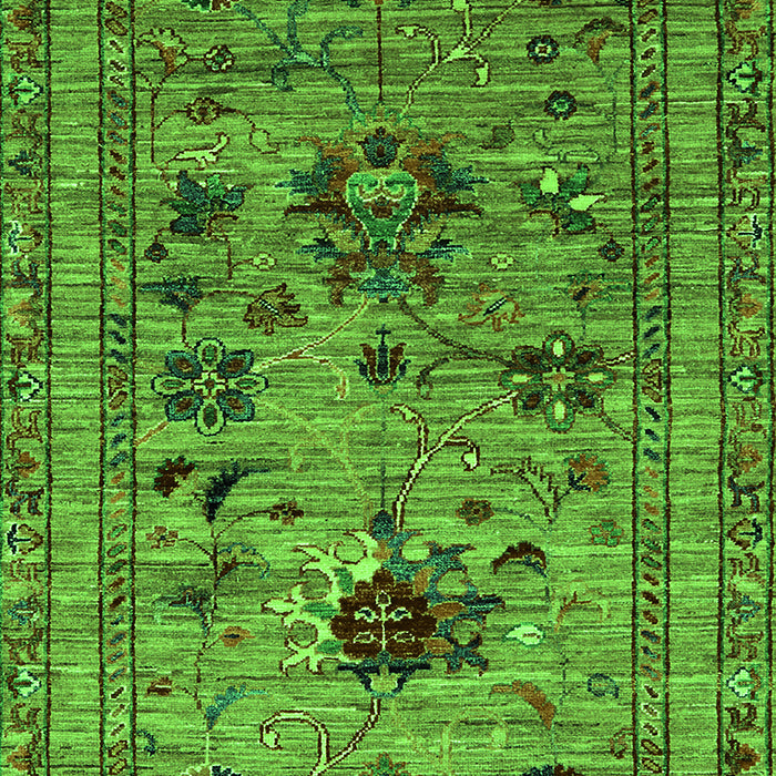 Machine Washable Oriental Green Industrial Area Rugs, wshurb2402grn