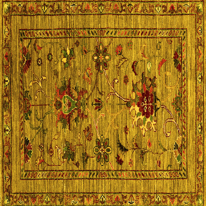 Square Oriental Yellow Industrial Rug, urb2402yw