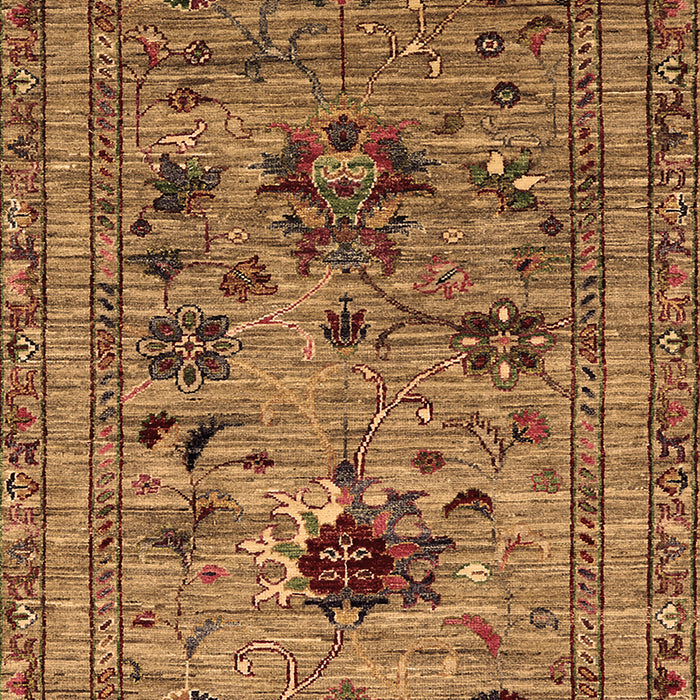 Machine Washable Oriental Brown Industrial Rug, wshurb2402brn