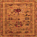 Square Machine Washable Oriental Orange Industrial Area Rugs, wshurb2402org