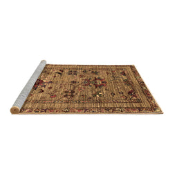 Sideview of Machine Washable Oriental Brown Industrial Rug, wshurb2402brn
