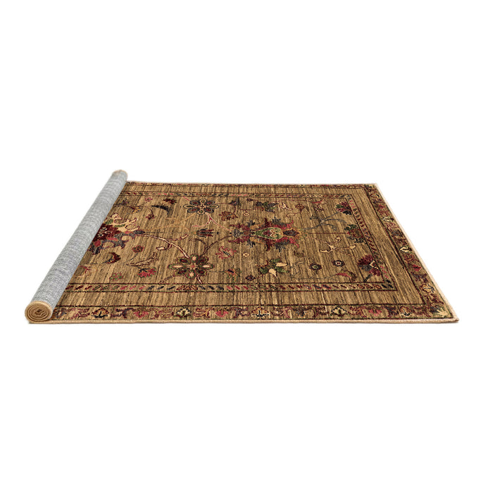 Sideview of Machine Washable Oriental Brown Industrial Rug, wshurb2402brn