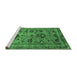 Sideview of Machine Washable Oriental Emerald Green Industrial Area Rugs, wshurb2402emgrn