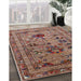 Mid-Century Modern Camel Brown Oriental Rug in Family Room, urb2402