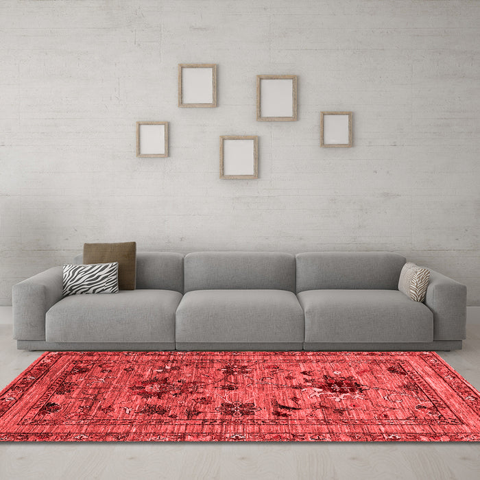 Industrial Red Washable Rugs