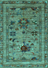 Oriental Turquoise Industrial Rug, urb2402turq