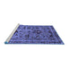 Sideview of Machine Washable Oriental Blue Industrial Rug, wshurb2402blu