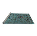 Sideview of Machine Washable Oriental Light Blue Industrial Rug, wshurb2402lblu