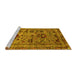 Sideview of Machine Washable Oriental Yellow Industrial Rug, wshurb2402yw