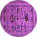 Round Oriental Purple Industrial Rug, urb2402pur