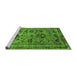 Sideview of Machine Washable Oriental Green Industrial Area Rugs, wshurb2402grn