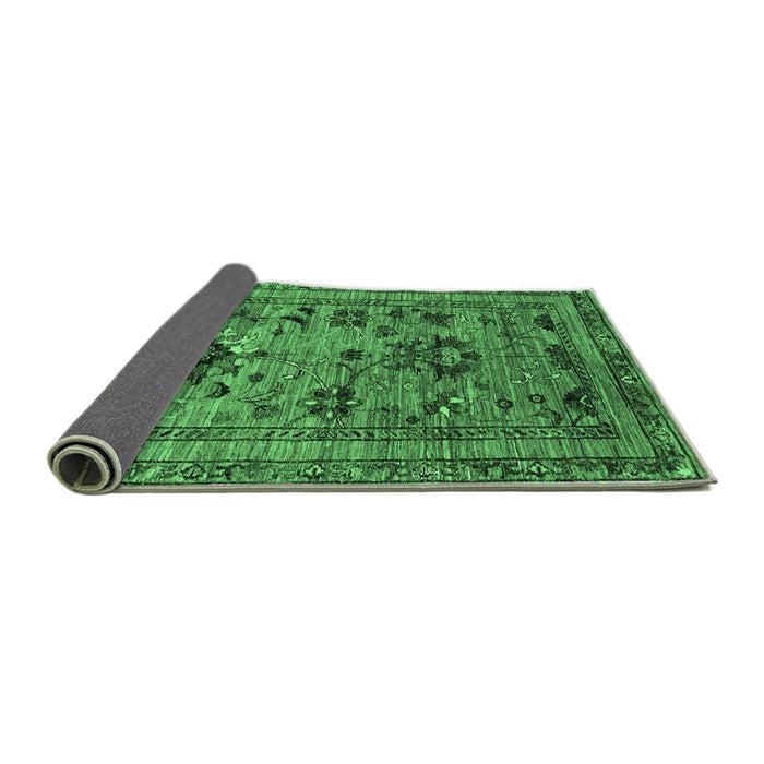 Sideview of Oriental Emerald Green Industrial Rug, urb2402emgrn