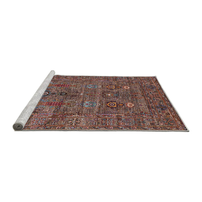 Sideview of Machine Washable Industrial Modern Rosy Pink Rug, wshurb2403