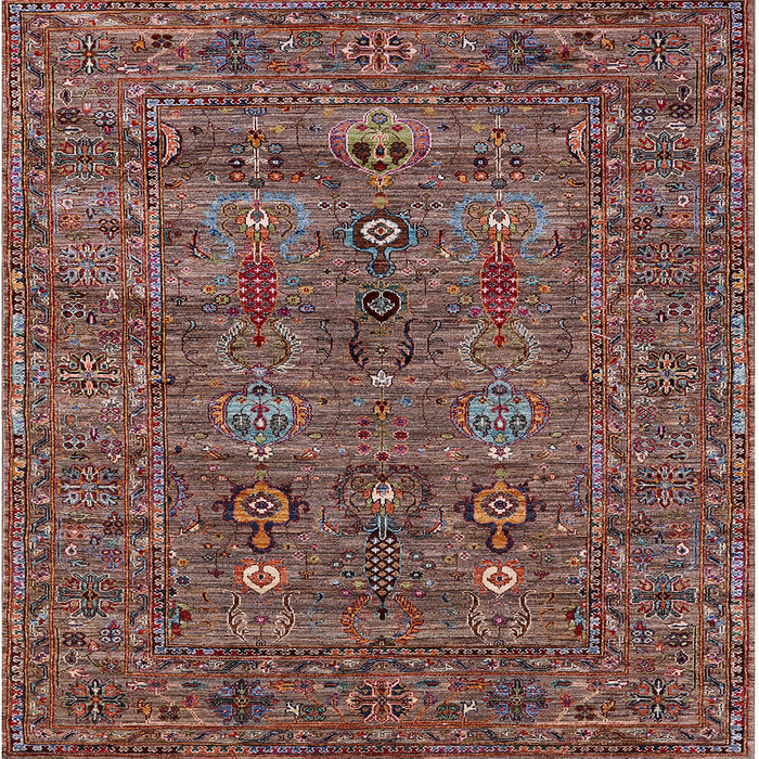 Square Machine Washable Industrial Modern Rosy Pink Rug, wshurb2403