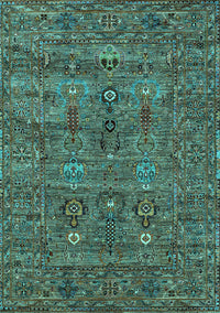 Oriental Turquoise Industrial Rug, urb2403turq