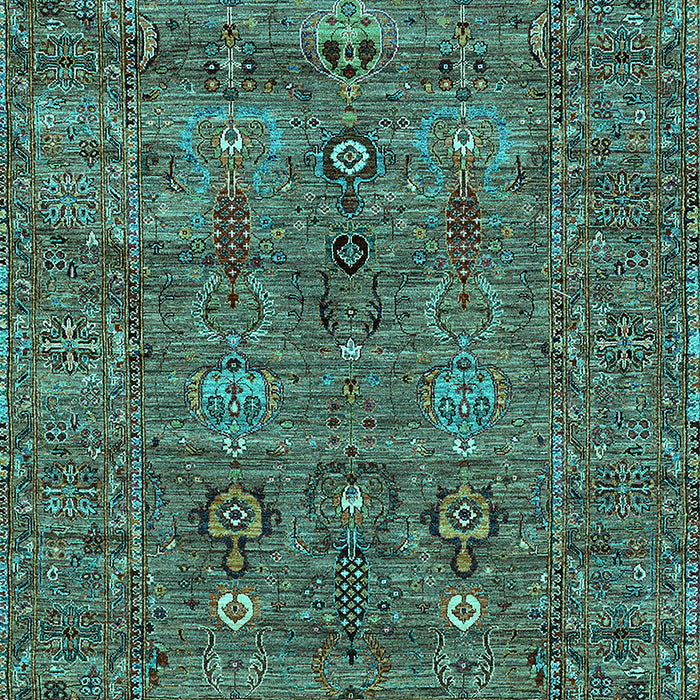 Oriental Turquoise Industrial Rug, urb2403turq