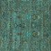 Square Oriental Turquoise Industrial Rug, urb2403turq