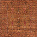 Square Oriental Orange Industrial Rug, urb2403org